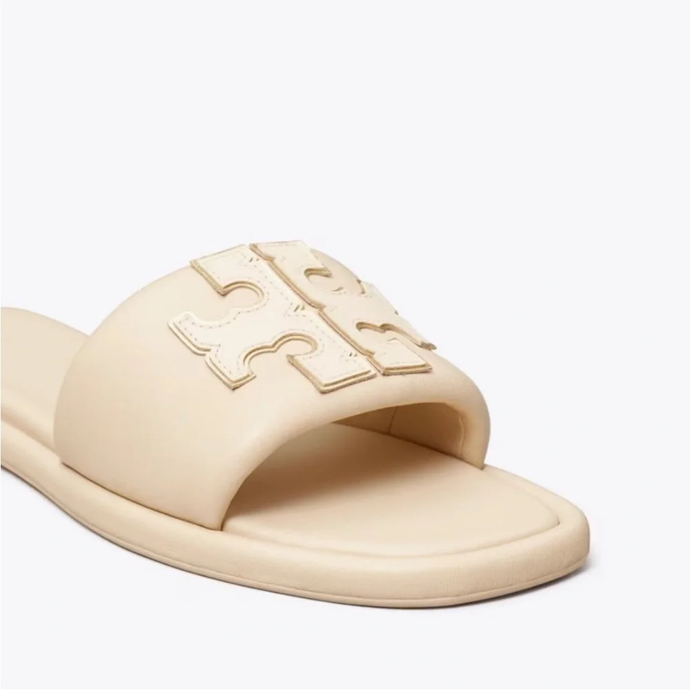 New Tory Burch double sport slide c width nappa leather